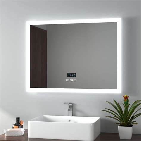 illuminated bathroom mirrors with socket